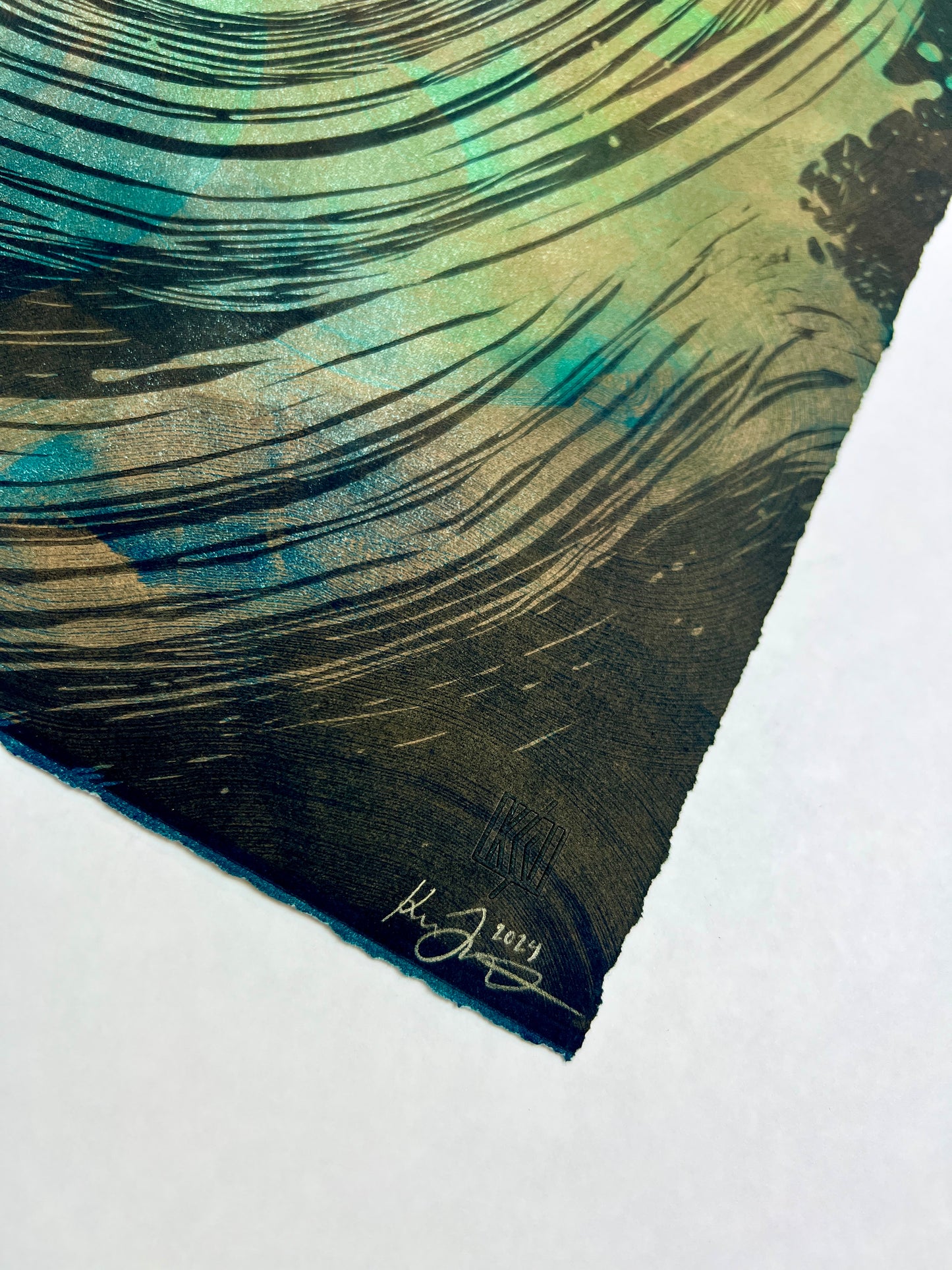 'Like A River Or A Dream' Muted Green