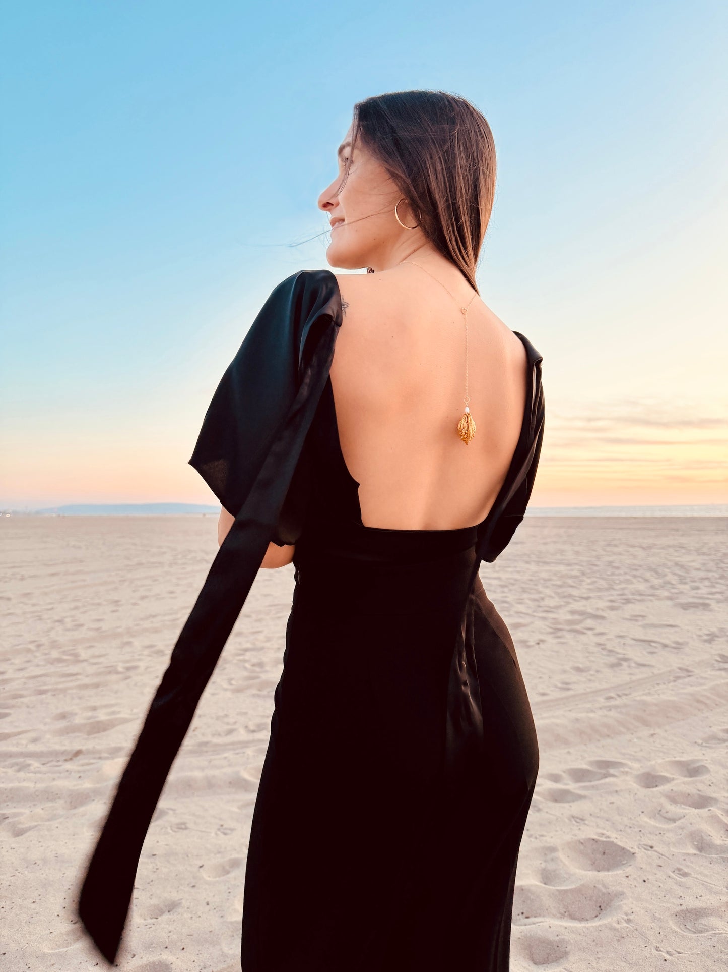 Peach Pit Pendant + Monotype Print Set