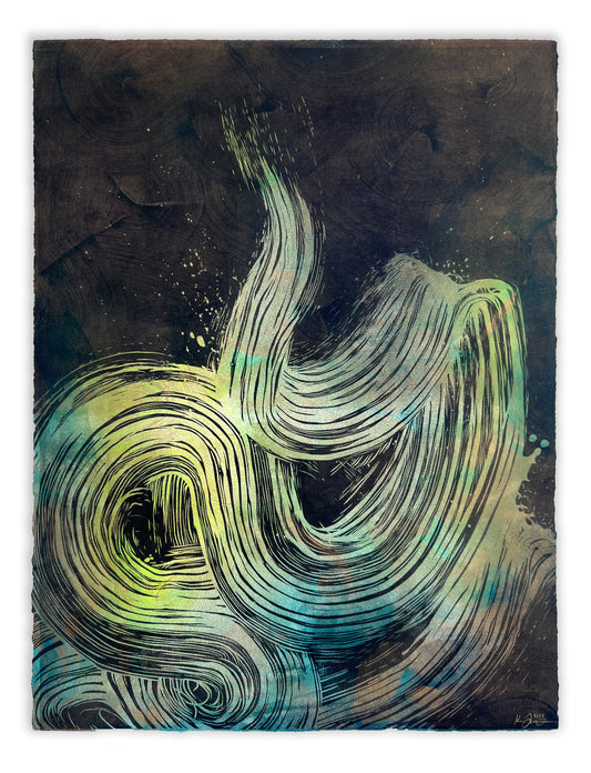 'Like A River Or A Dream' Muted Green